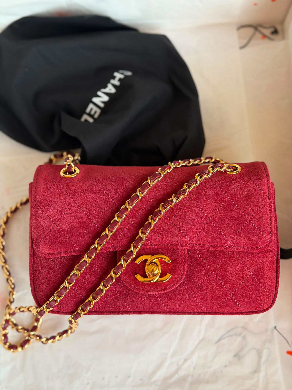Chanel Classic Flap Suede 20 CM