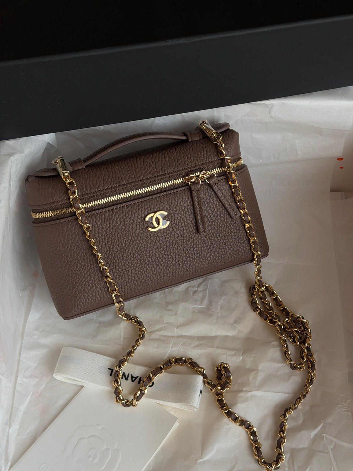 Chanel dark brown Caviar Vanity