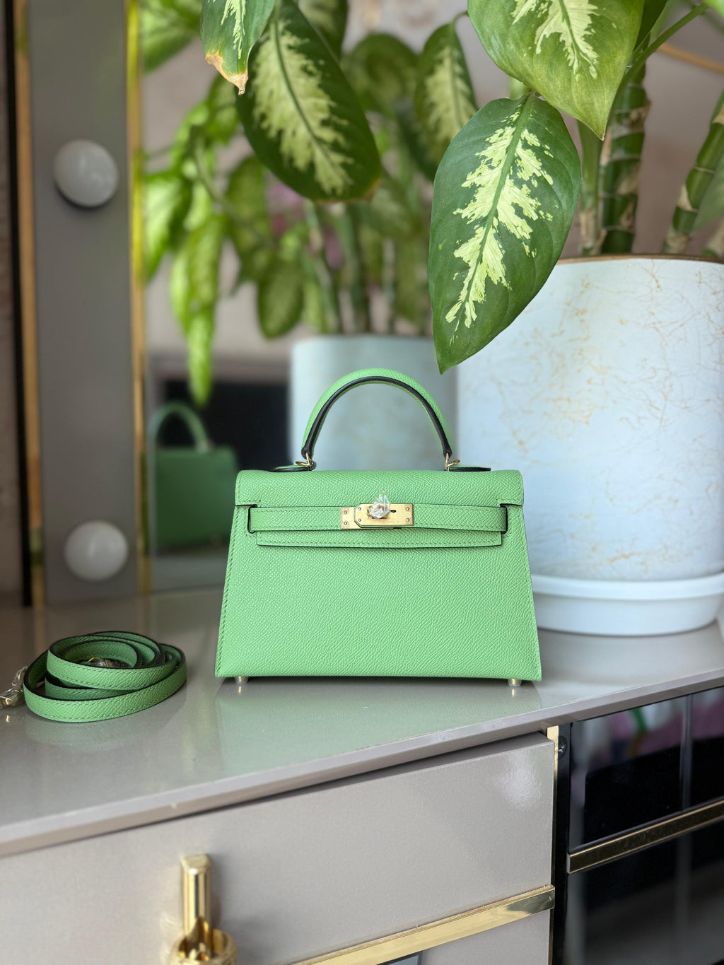 Hermès Mini Kelly II Epsom Orange Gold Hardware