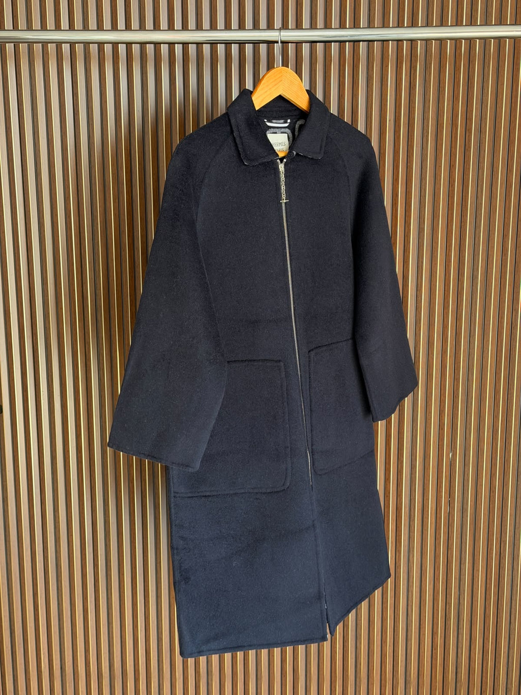 Hermès Cashmere Zip-Front Long Coat