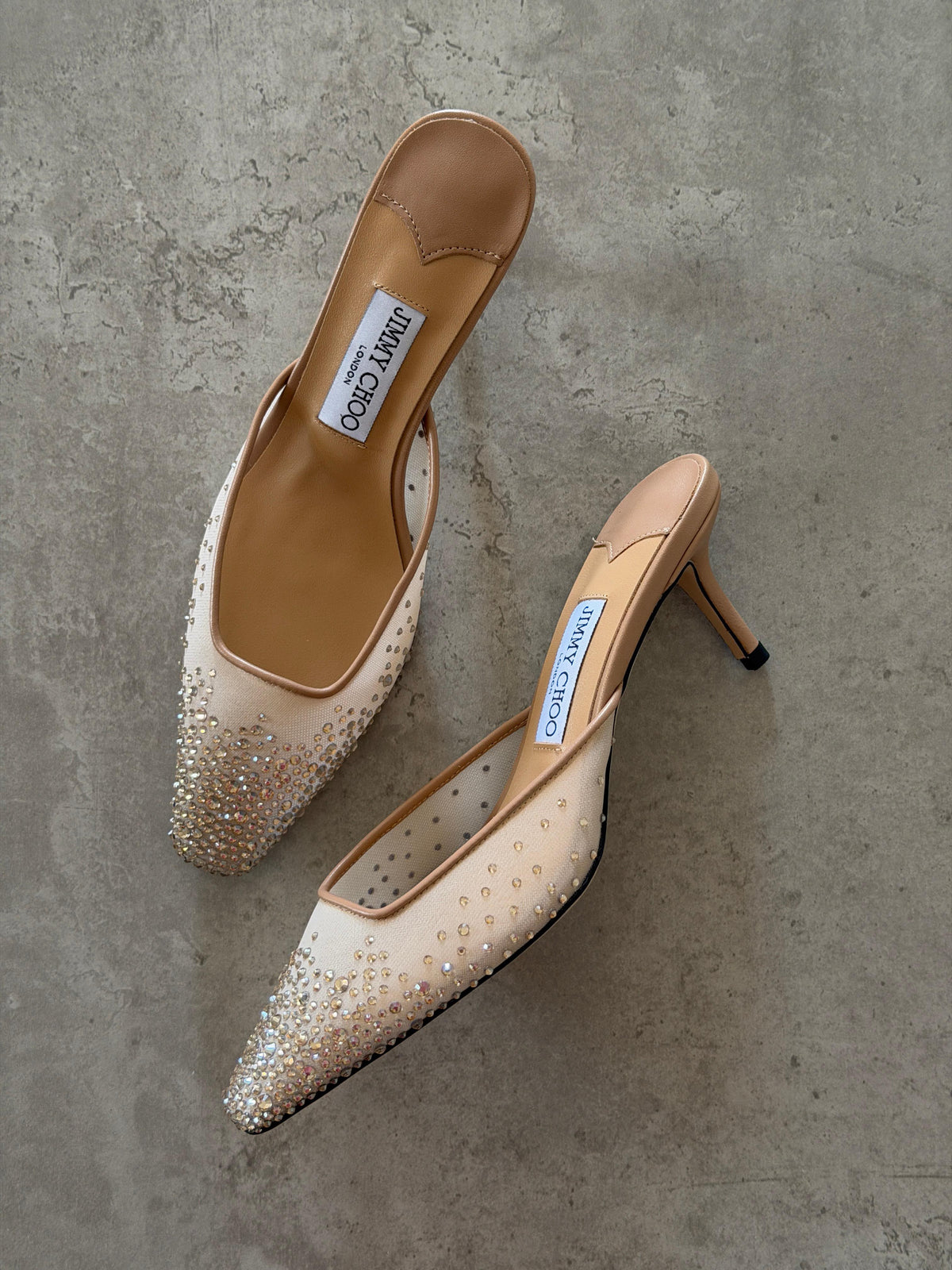 Jimmy Choo Crystal Embellished Pointed-Toe Mules