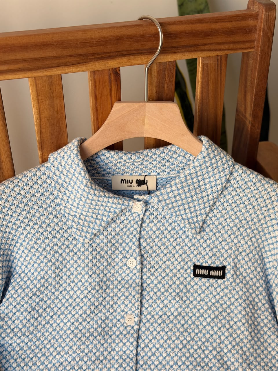 Miu Miu Light Blue Textured Knit