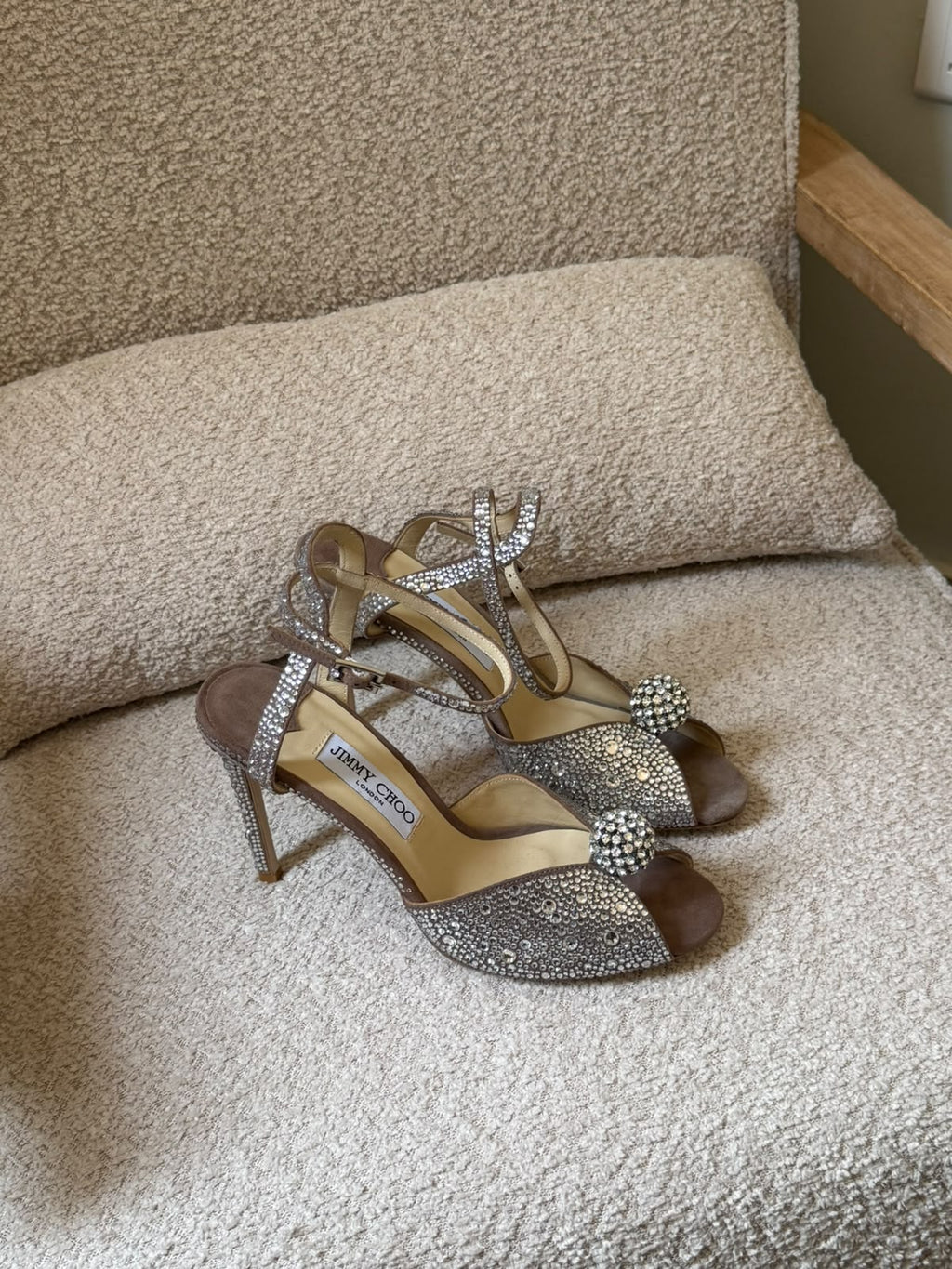 Jimmy Choo Crystal Embellished Heeled Sandals