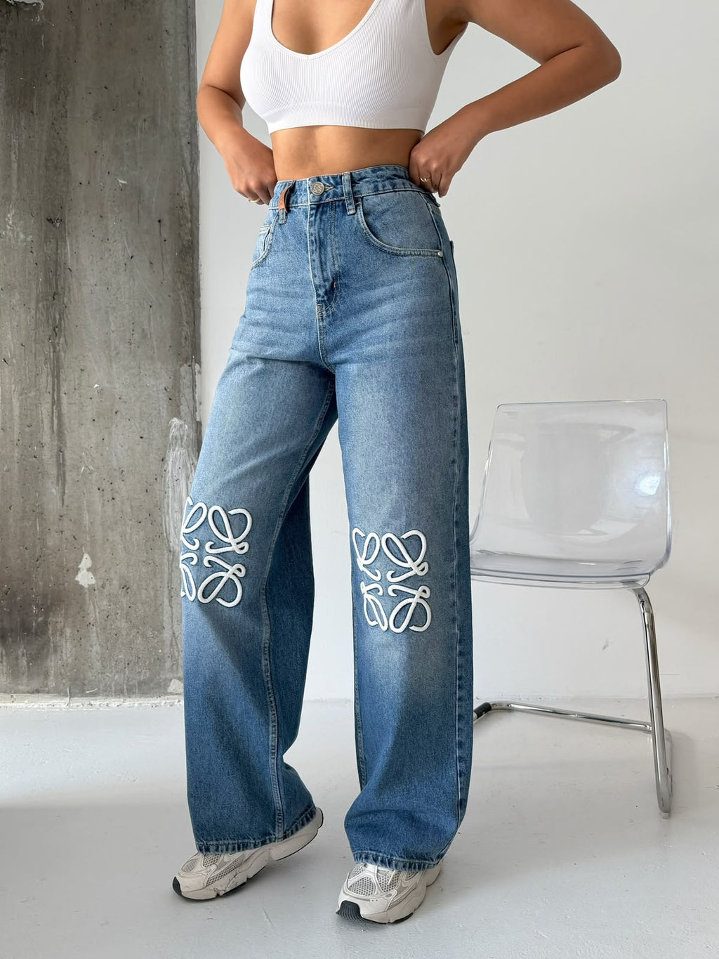 LOEWE Anagram Wide-Leg Jeans