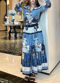 Fendi FF Logo and Belt Print Shirt and Skirt Set