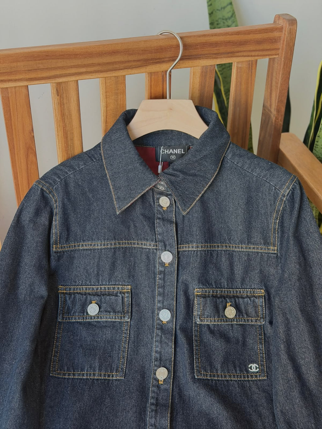 Chanel CC Logo Denim Shirt
