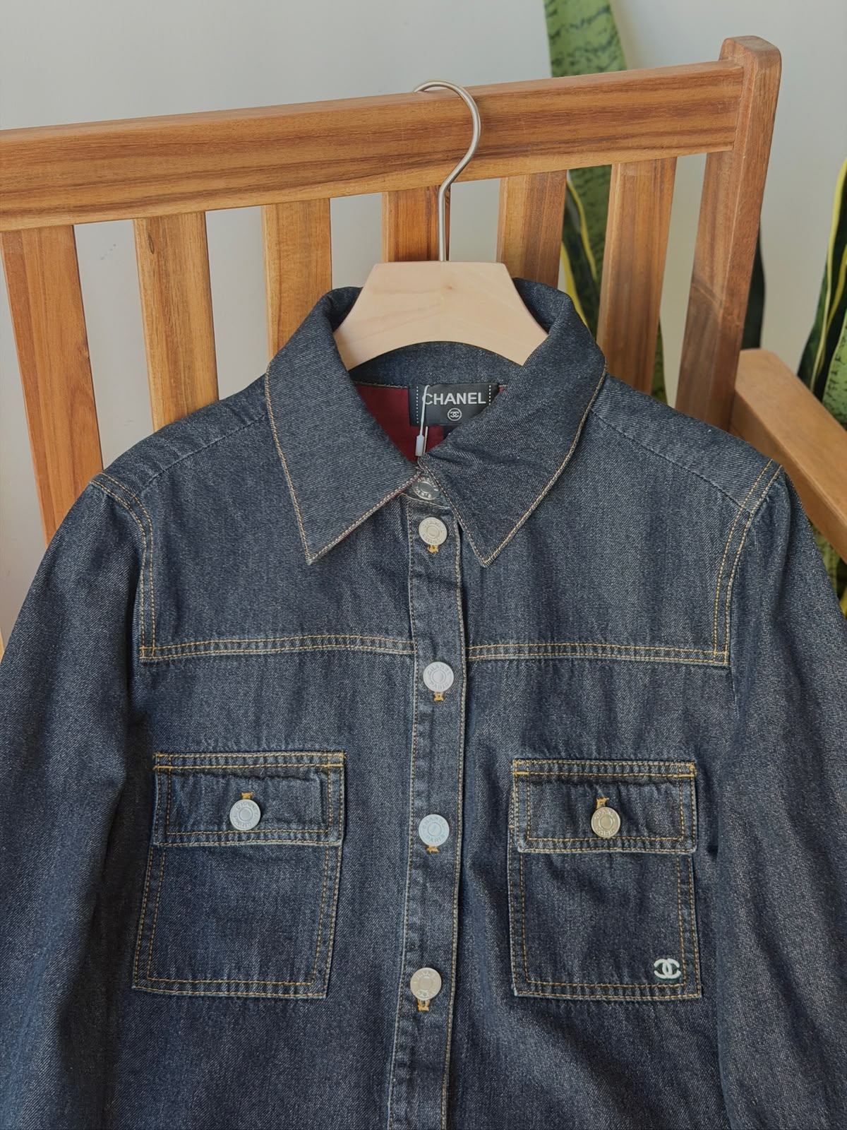 Chanel CC Logo Denim Shirt