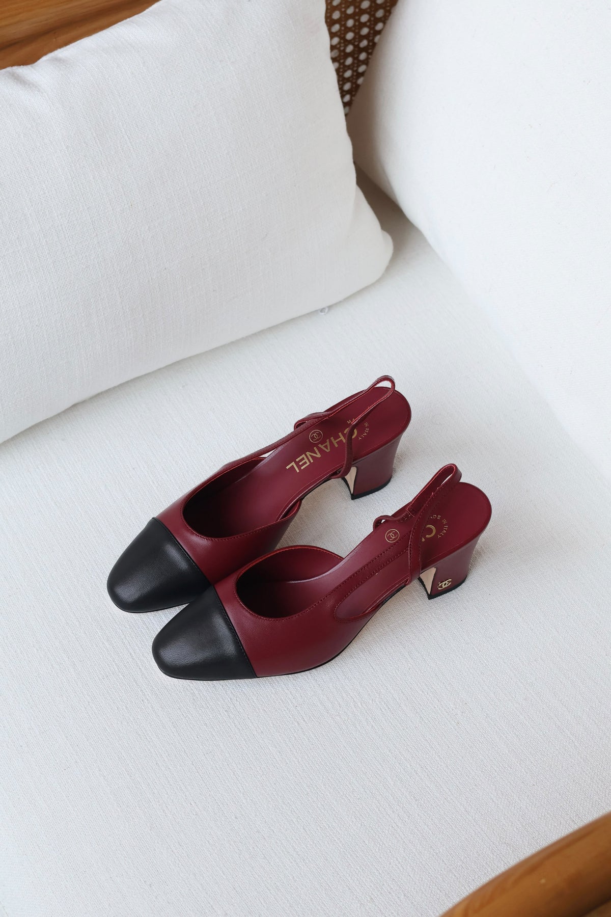 Chanel Cap-Toe Slingback Pumps