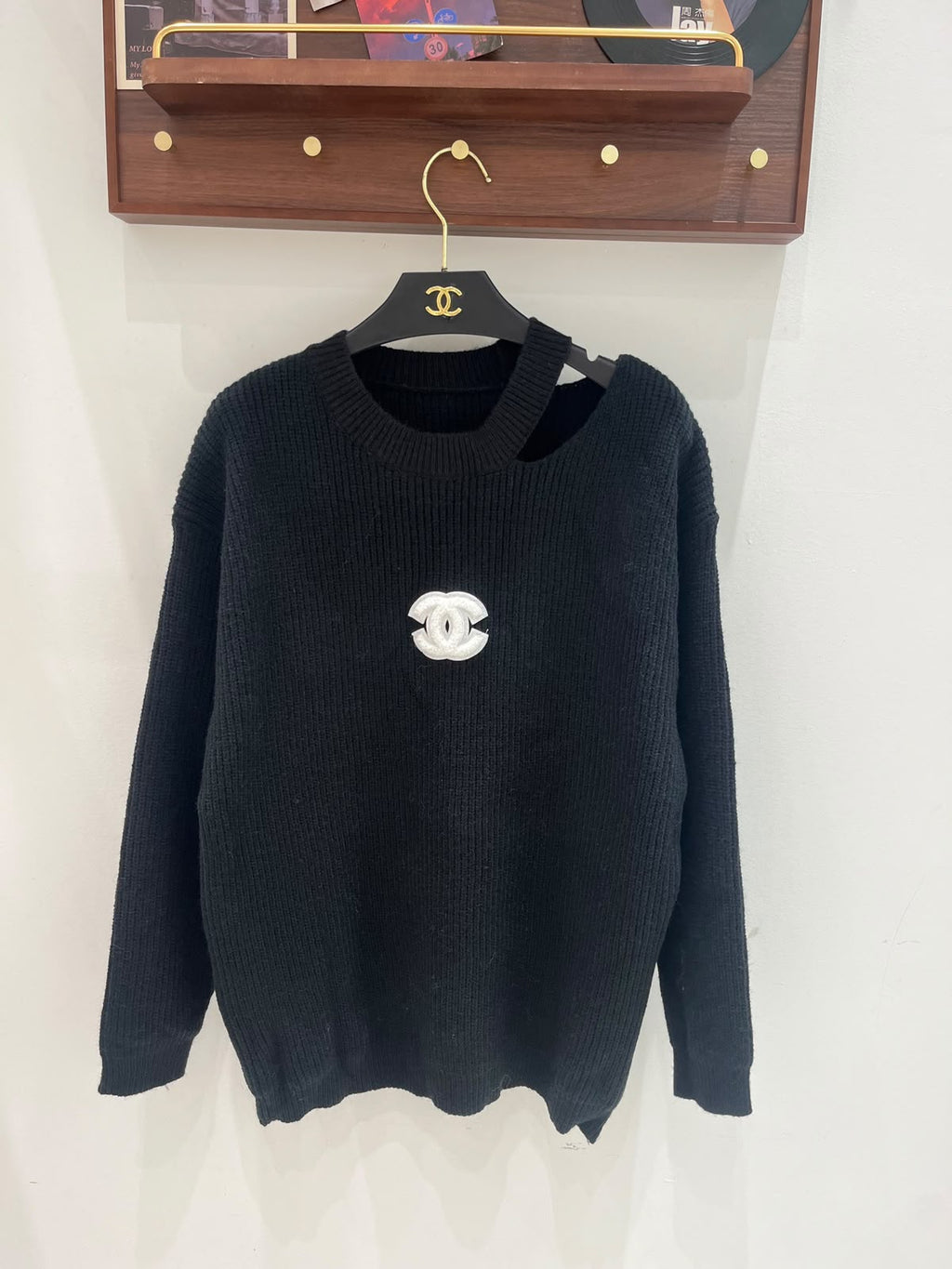 Chanel Asymmetric Cut-Out Knit Sweater