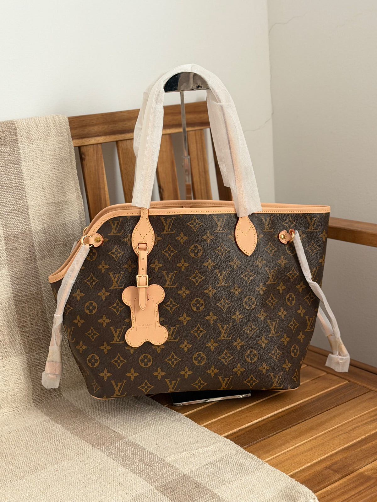 LV Monogram Tote Bag With Hanging Charm