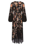 Zimmermann Valiant Long Sleeve Floral Maxi Dress in Black Floral