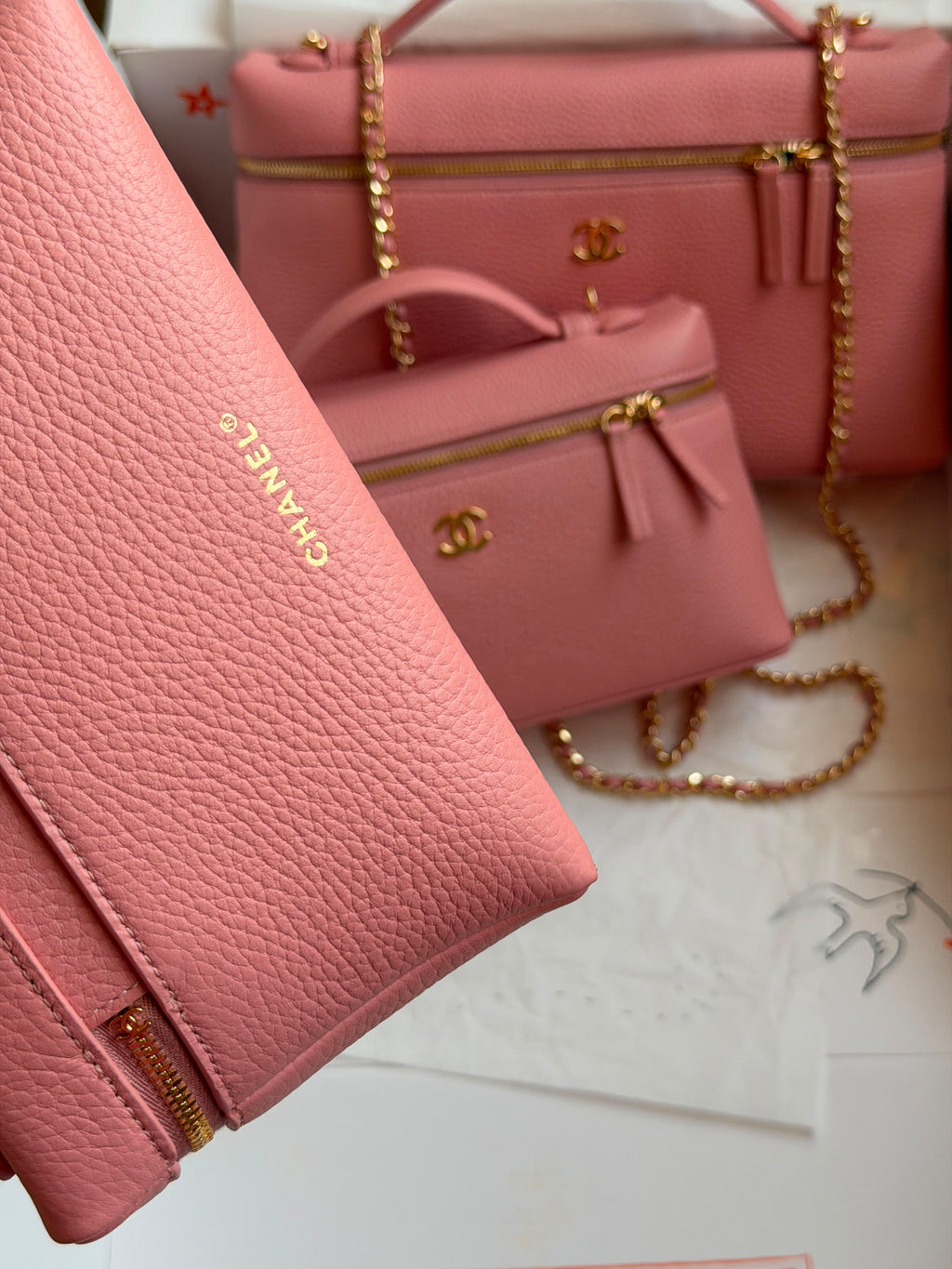 Chanel Pink Caviar Vanity Case with