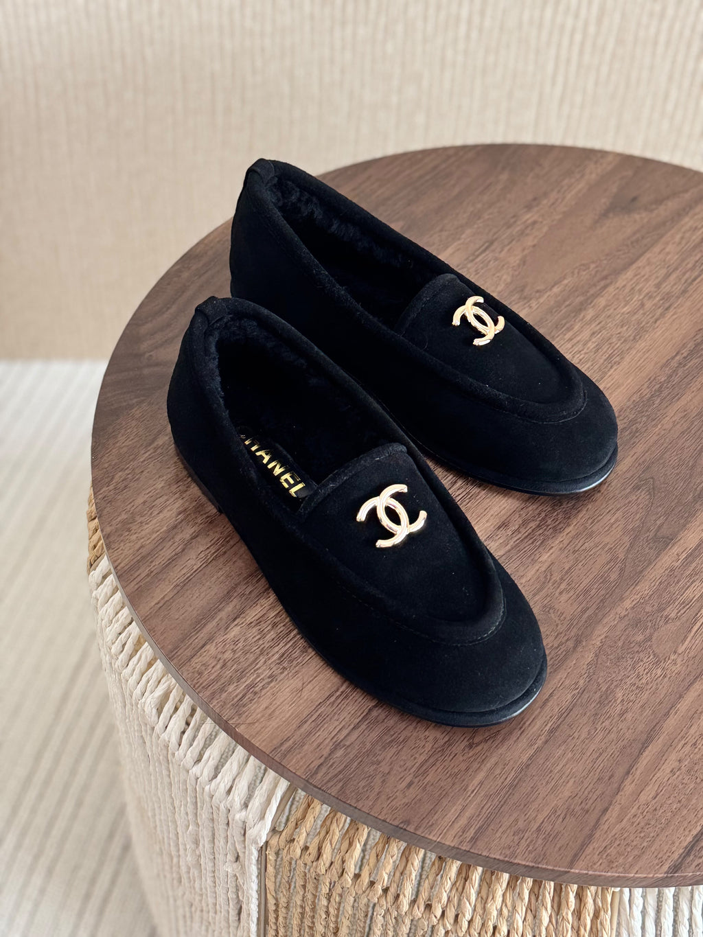 CHANEL Lined Loafer Flats