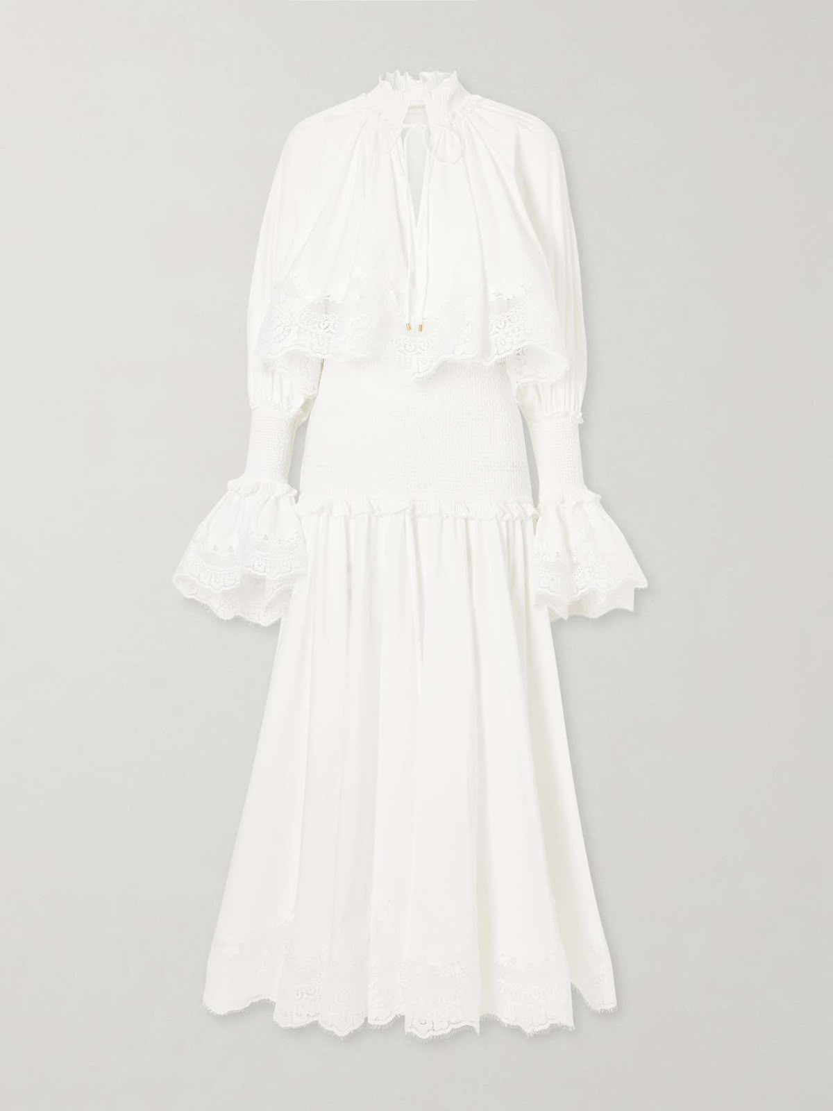 Zimmermann Valiant Lace Caped Midi/Maxi Dress