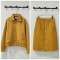 CHANEL Mustard Quilted Jacket and Skirt Set
