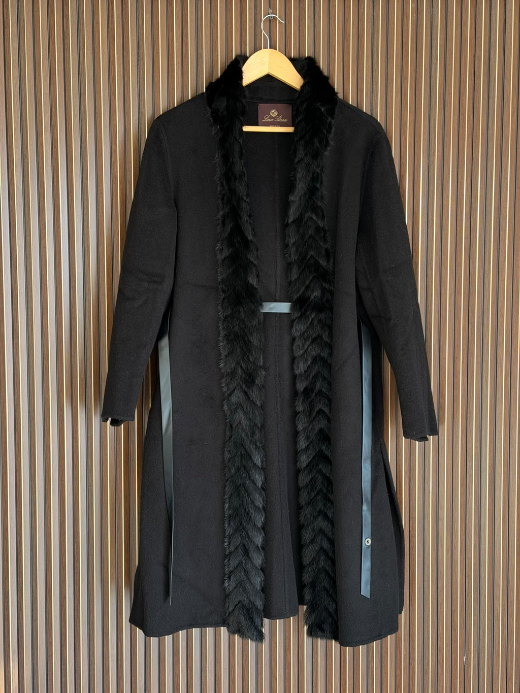 Loro Piana Cashmere & Fur Trim Long Coat