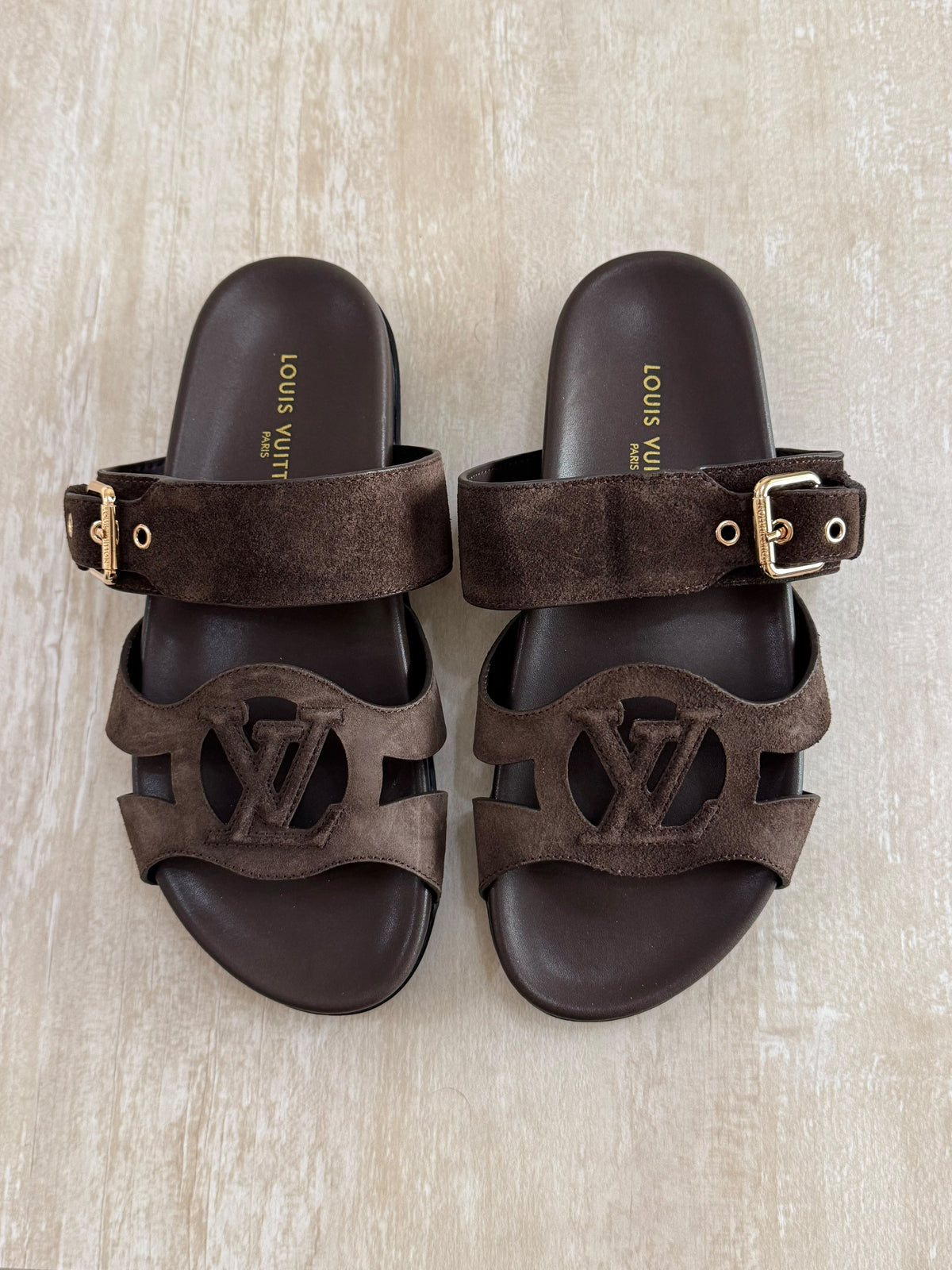 LOUIS VUITTON Buckle Slide Flats