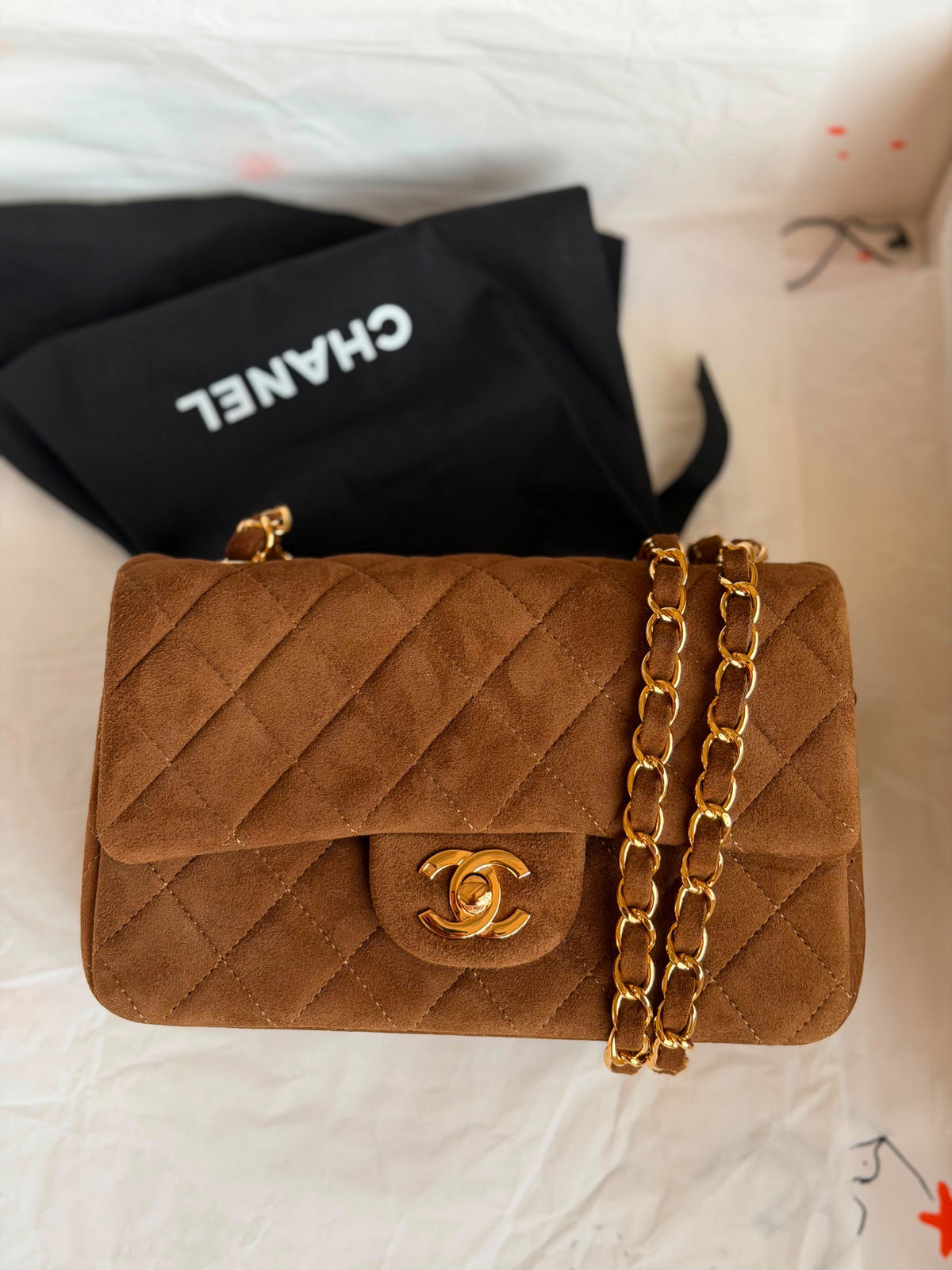 Chanel Classic Flap Suede 20 CM