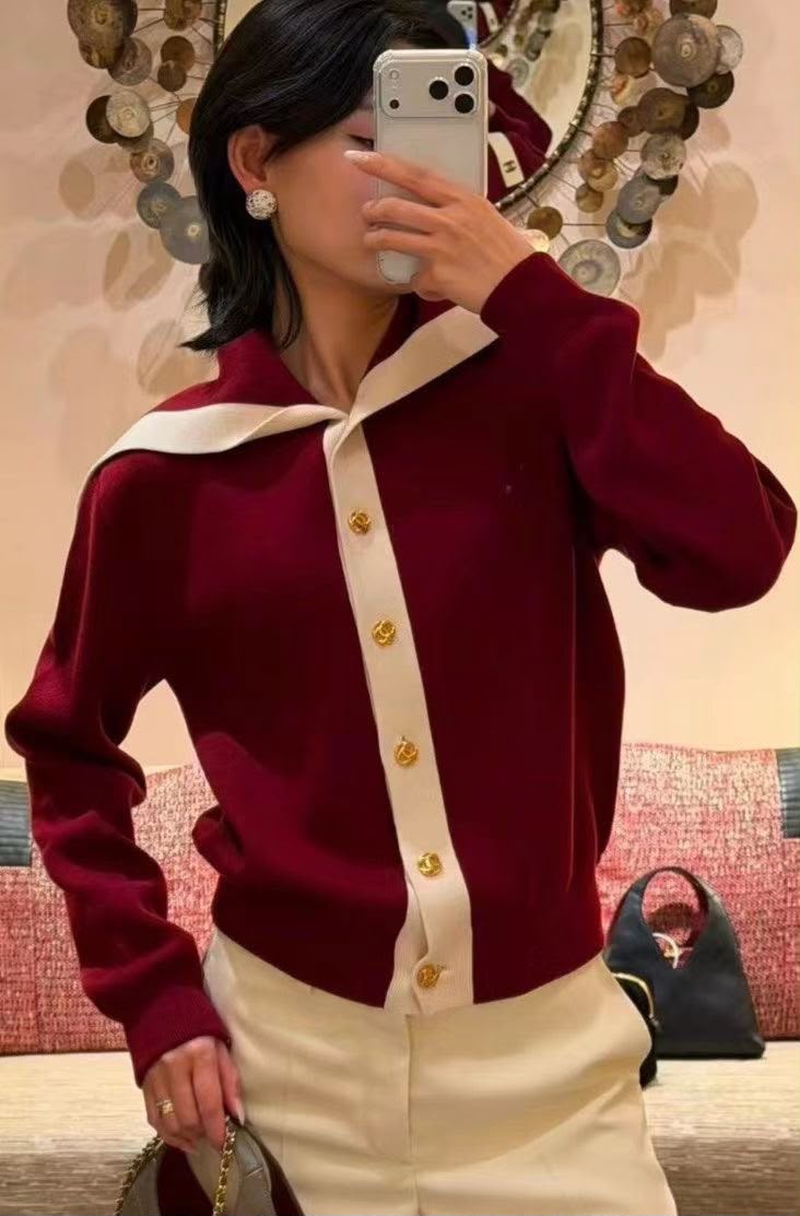 Chanel Sailor Collar Cashmere Cardigan
