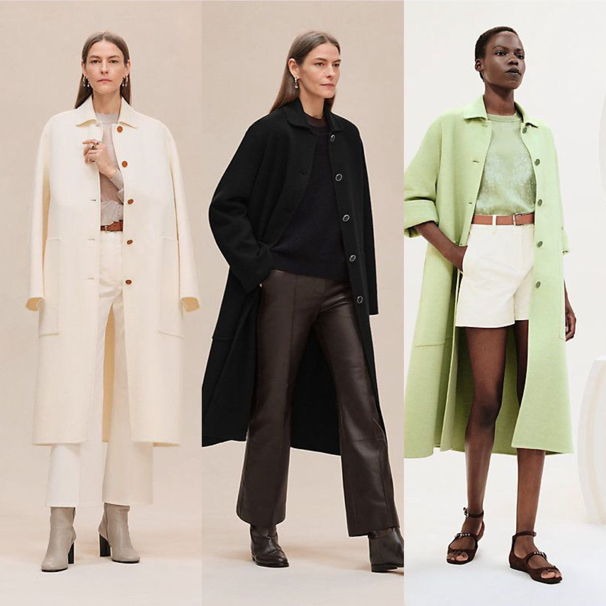 Hermès Long Wool Coat / Trench in Multiple Colorways