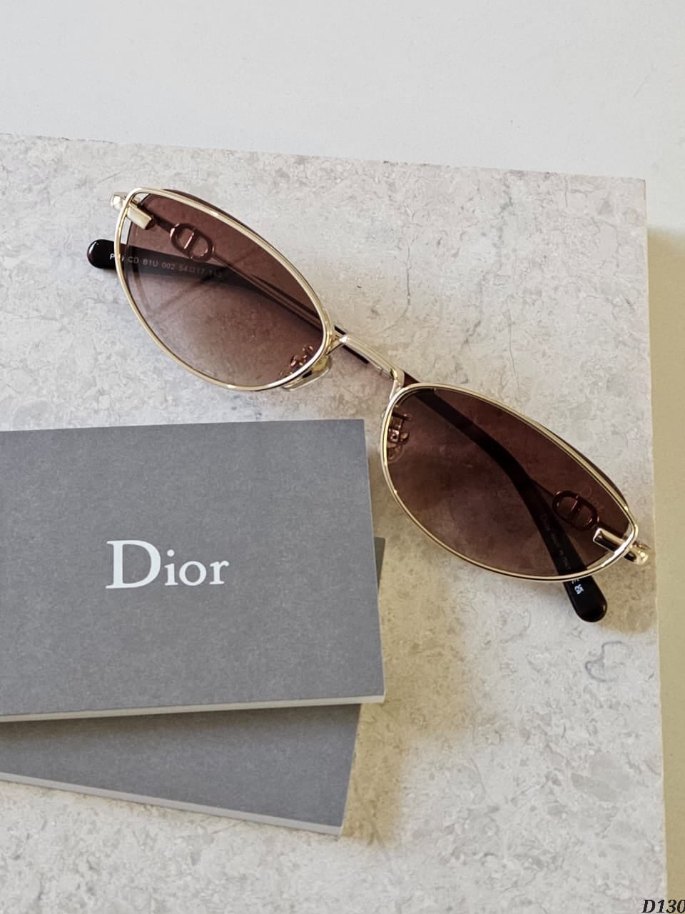 Dior Oval Metal Link Sunglasses