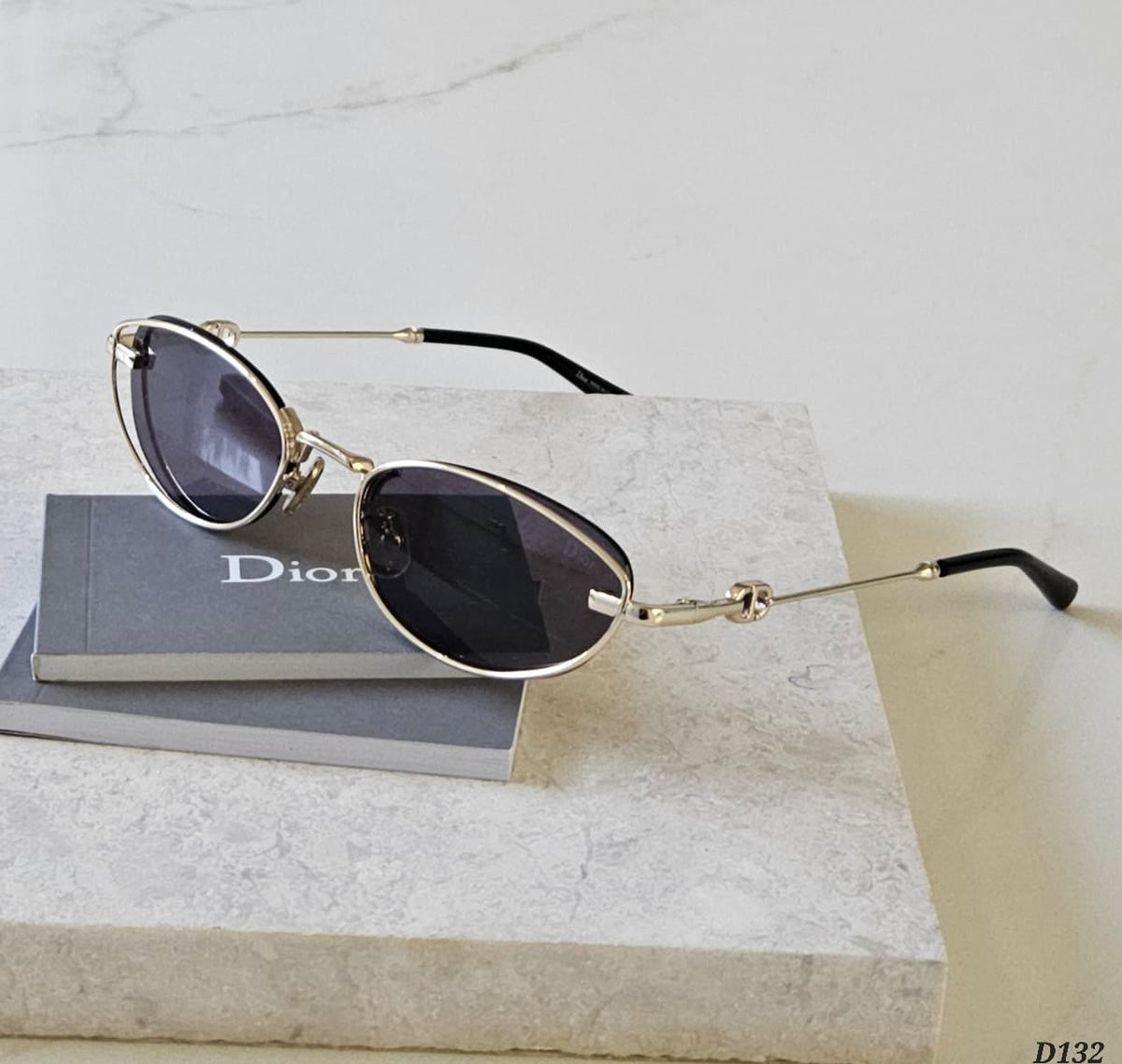 Dior Oval Metal Link Sunglasses