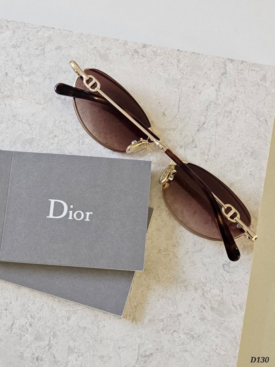 Dior Oval Metal Link Sunglasses