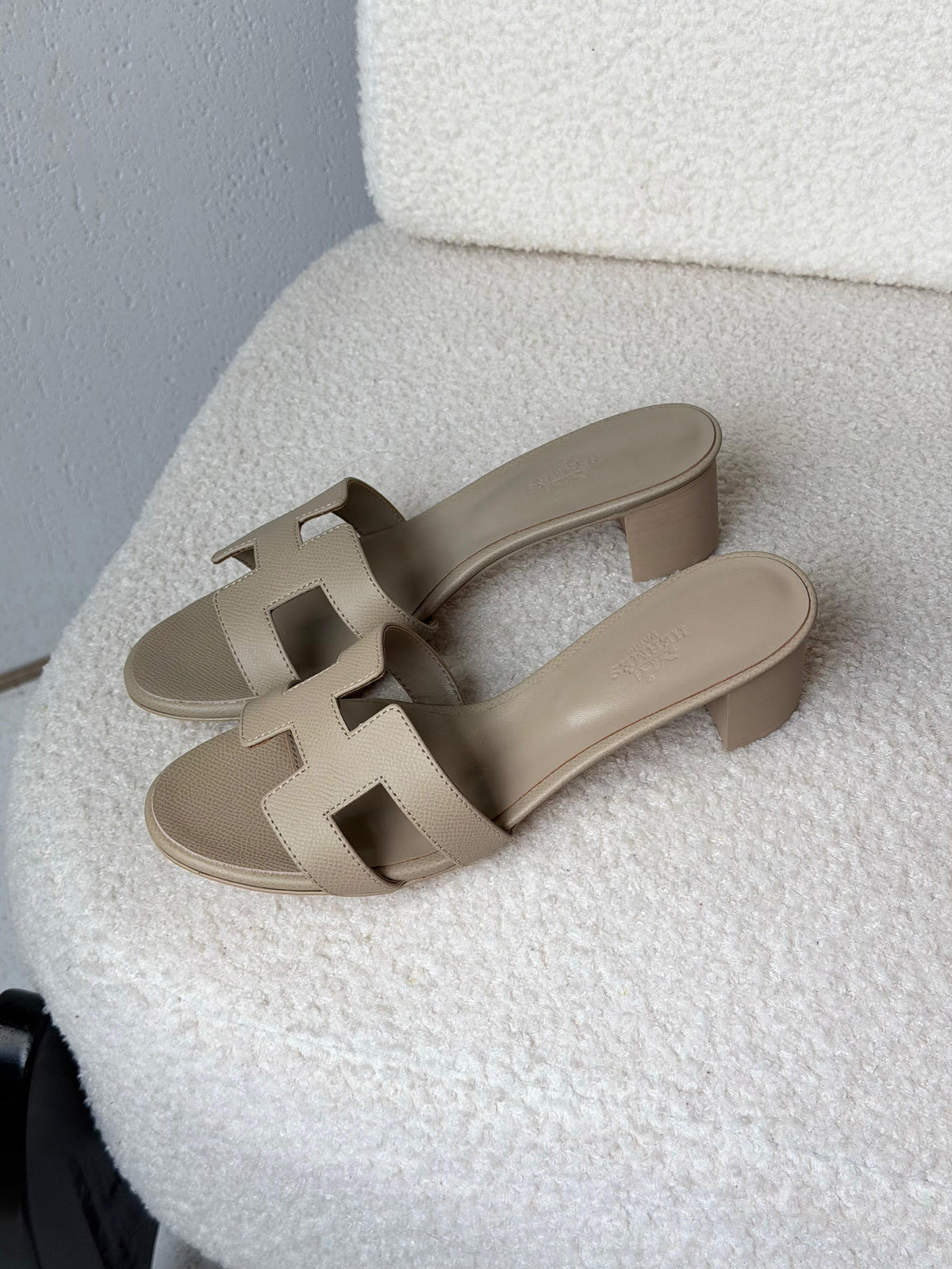 Hermès H-Strap Block Heel Sandals