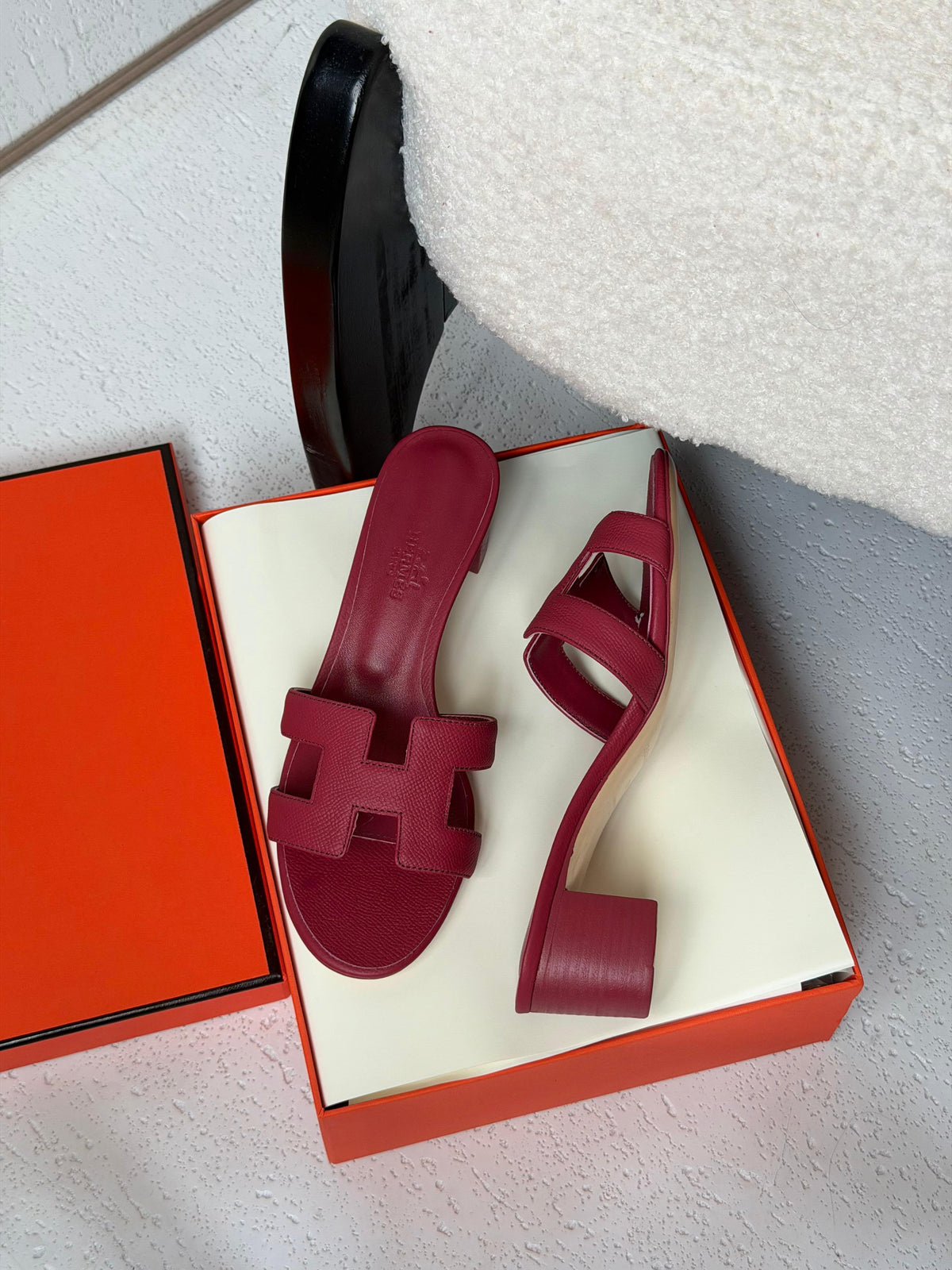 Hermès H-Strap Block Heel Sandals