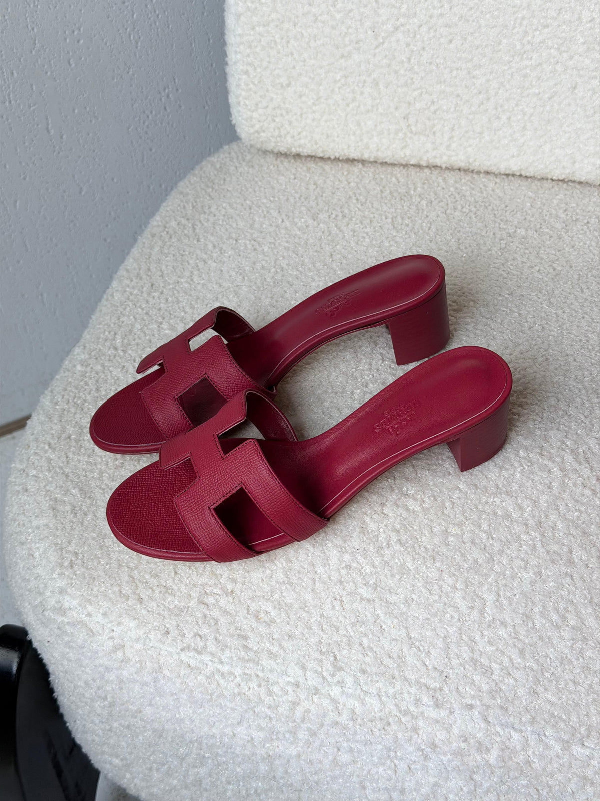 Hermès H-Strap Block Heel Sandals