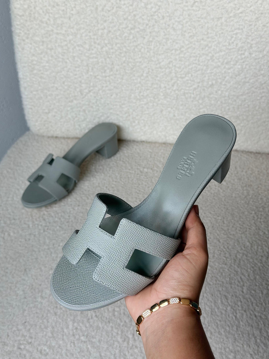 Hermès H-Strap Block Heel Sandals
