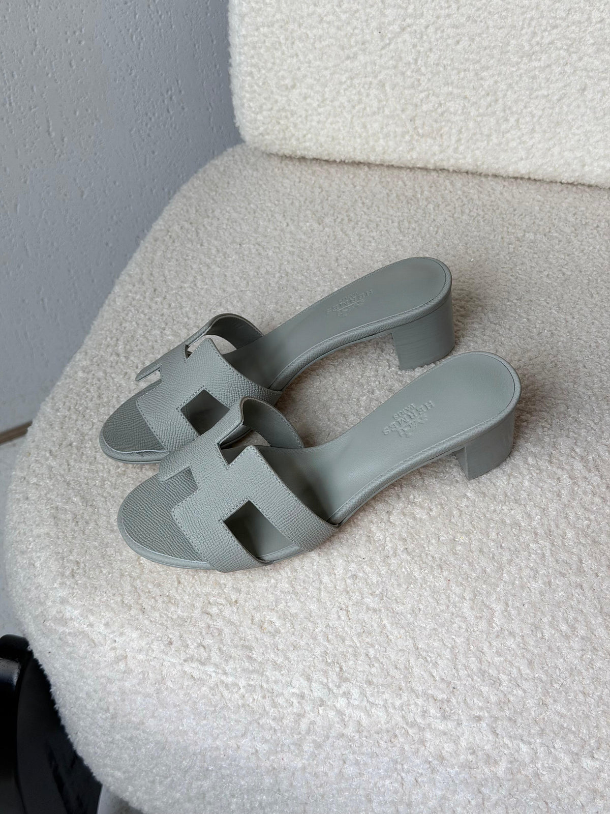 Hermès H-Strap Block Heel Sandals