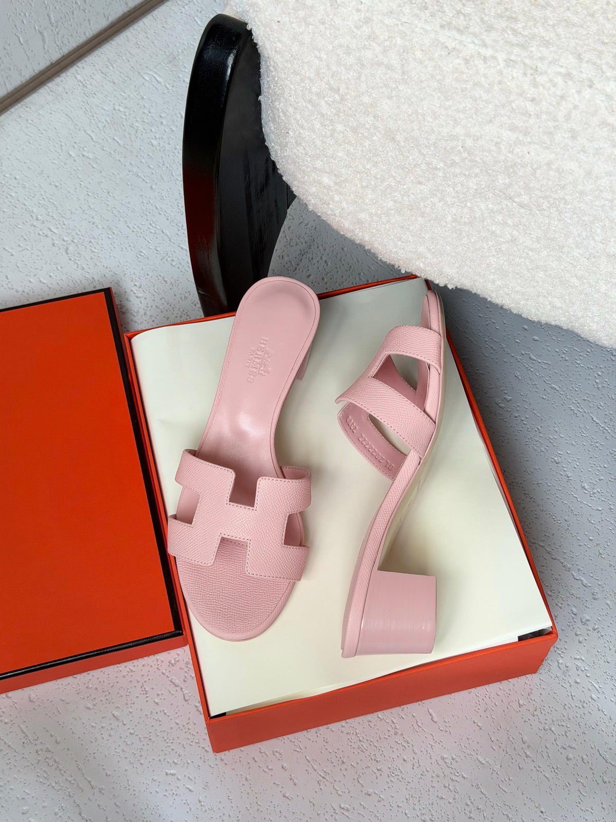 Hermès H-Strap Block Heel Sandals