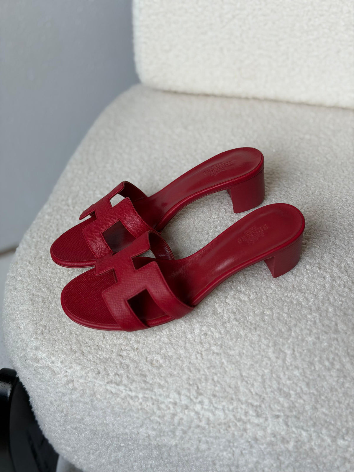 Hermès H-Strap Block Heel Sandals
