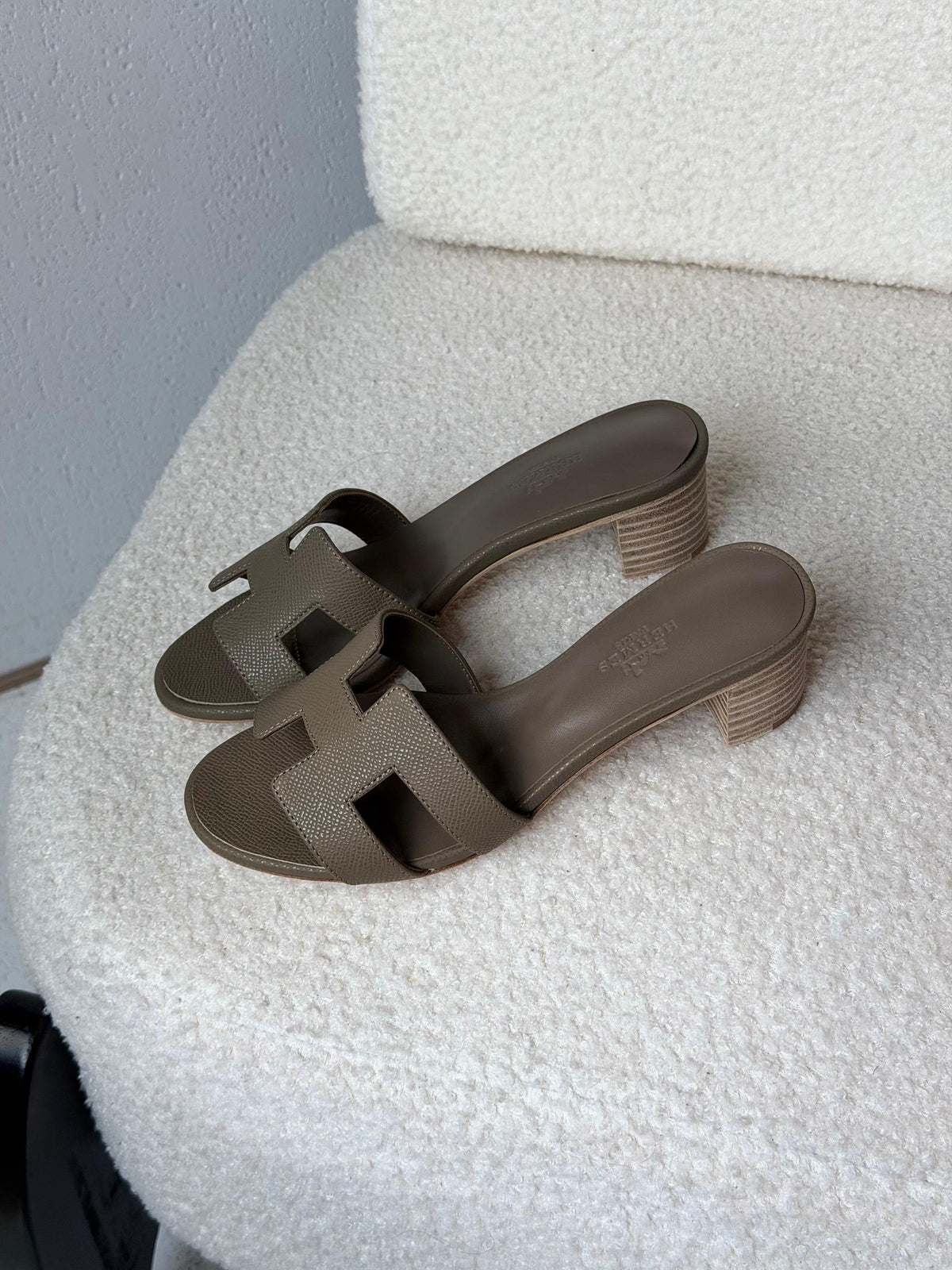Hermès H-Strap Block Heel Sandals