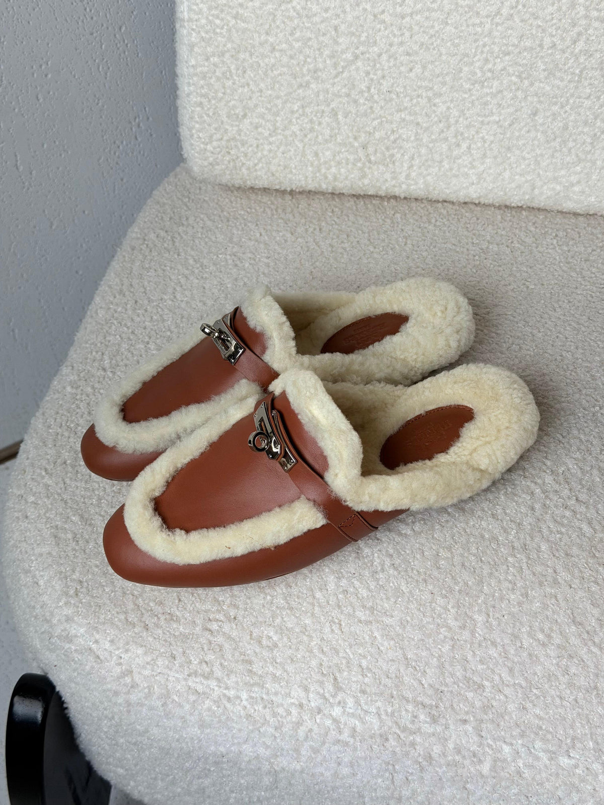 Hermès Lined Buckle Mules