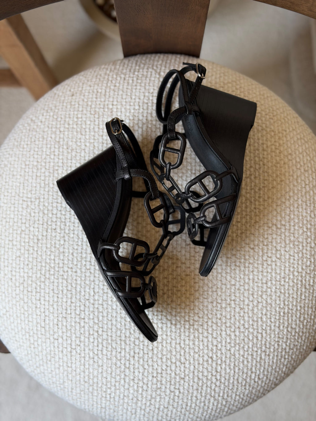 Hermès Link Strap Wedge Sandals