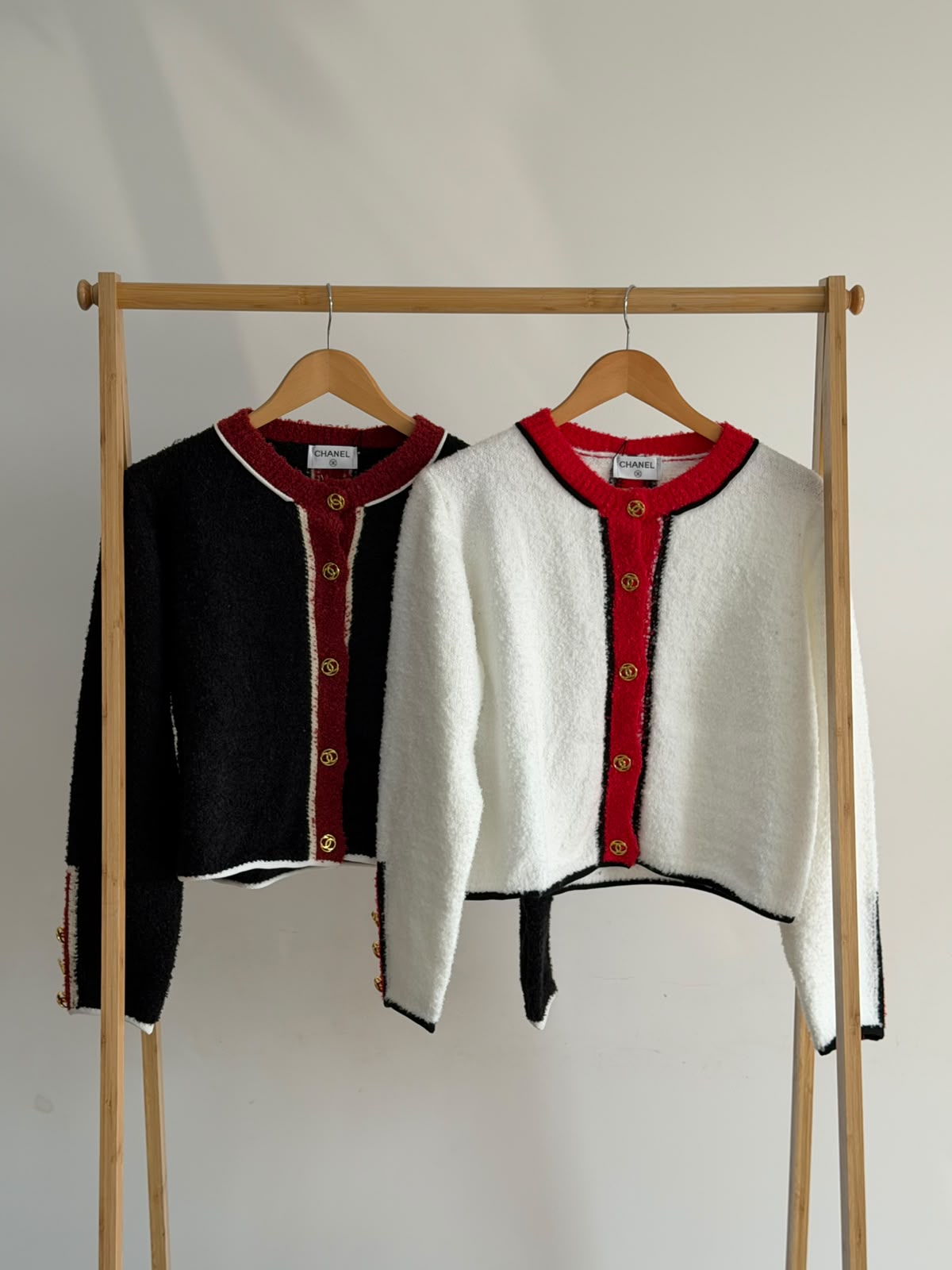 Chanel Contrast Trim Cropped Cardigan