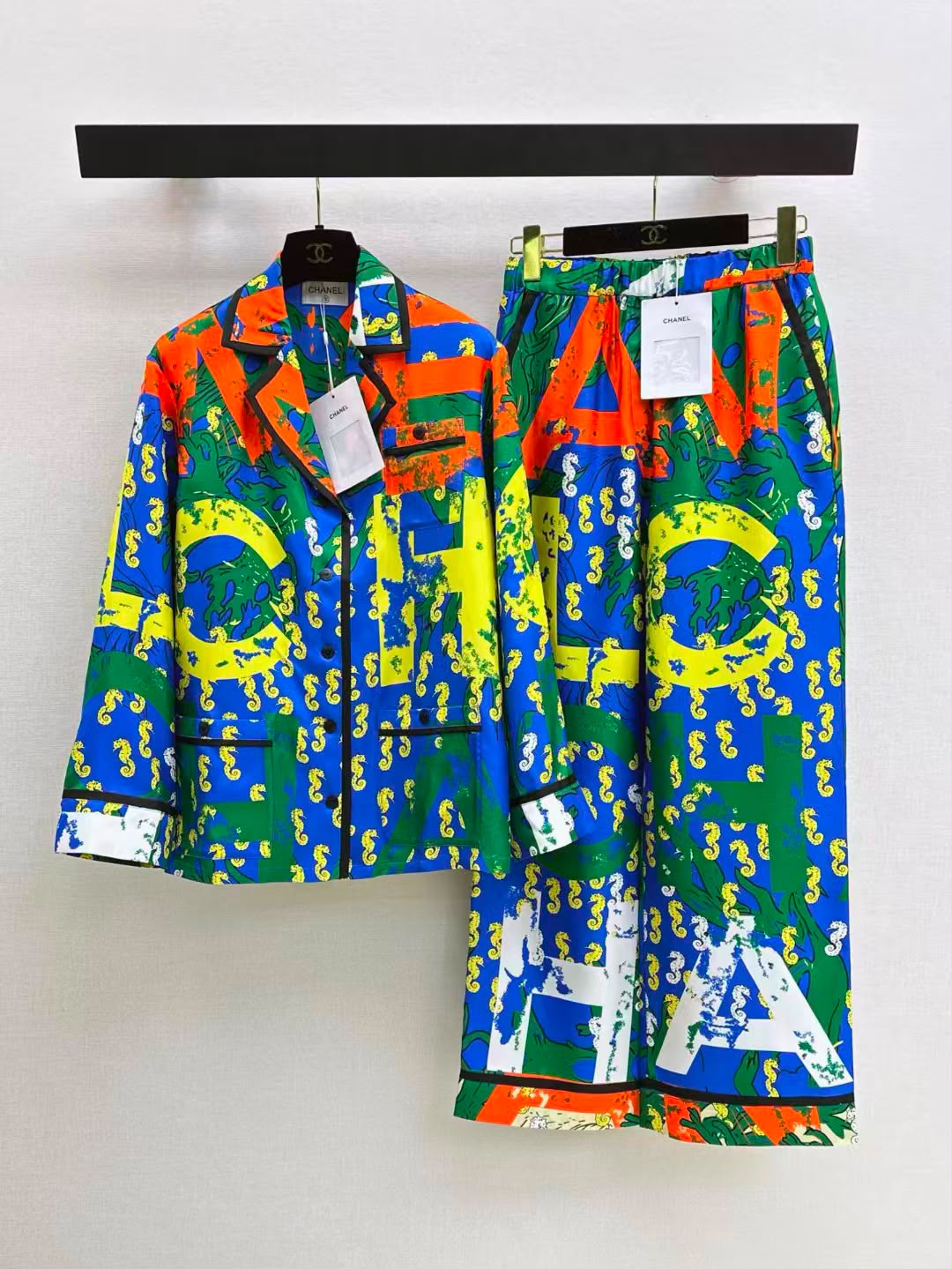 Chanel Multicolour Printed Shirt and Trouser Set