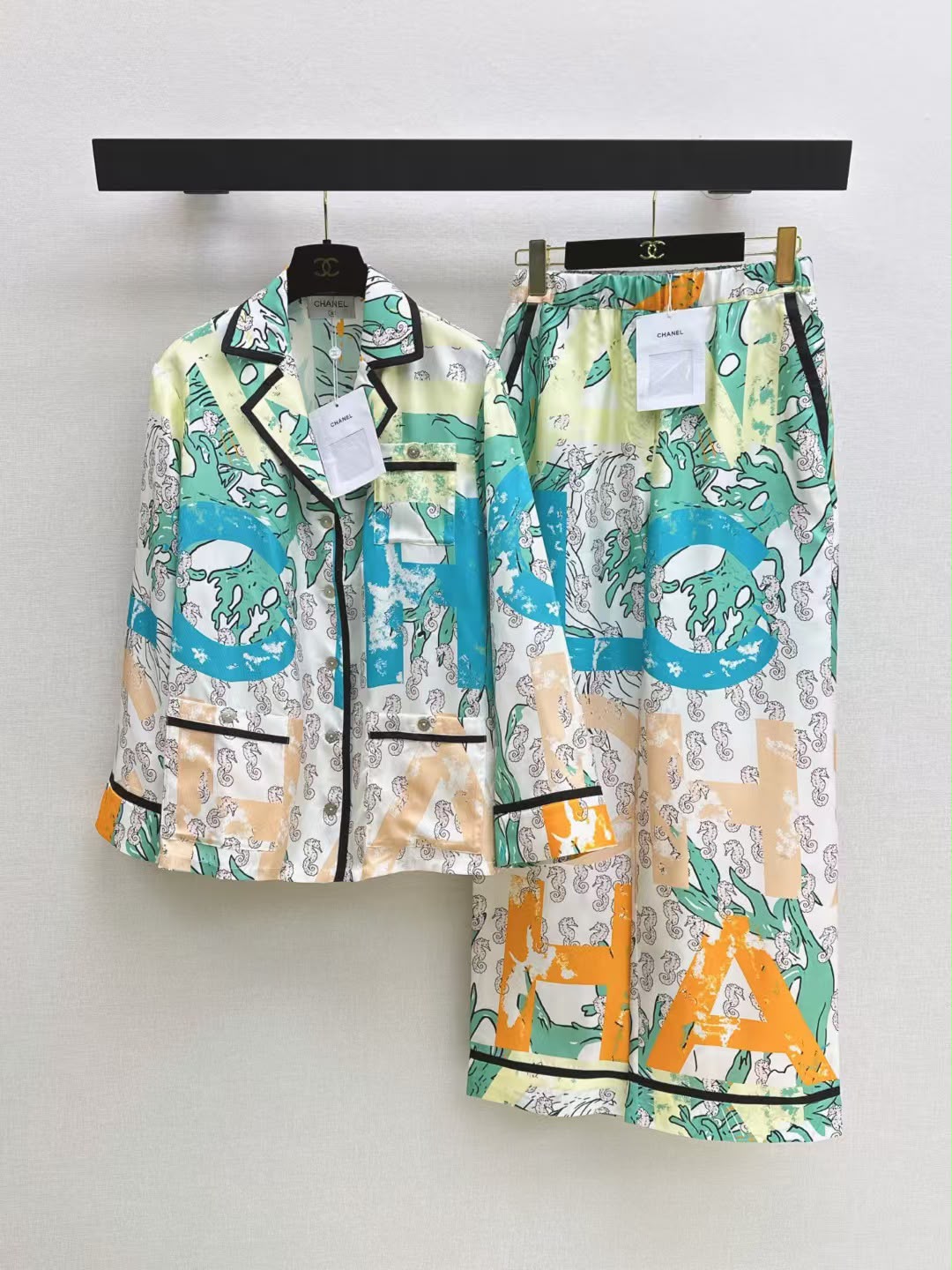 Chanel Multicolour Printed Shirt and Trouser Set