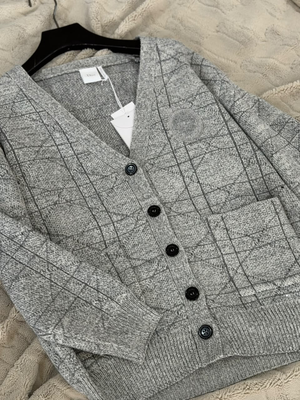 Dior Grey Patterned Cardigan