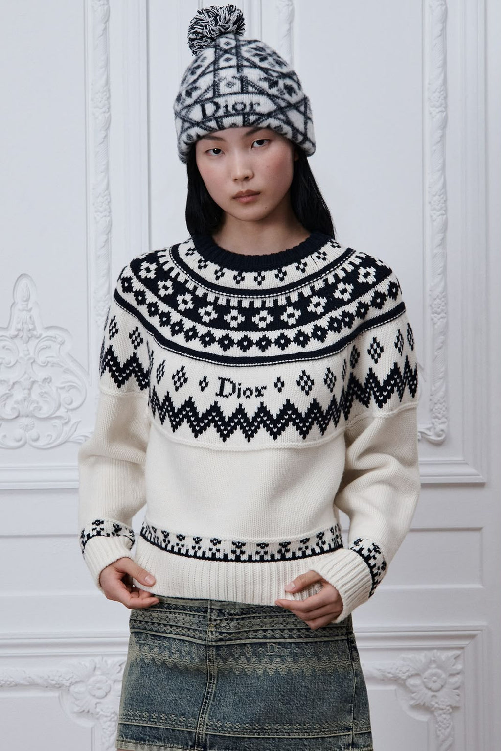 Dior Ivory Patterned Knit Sweater
