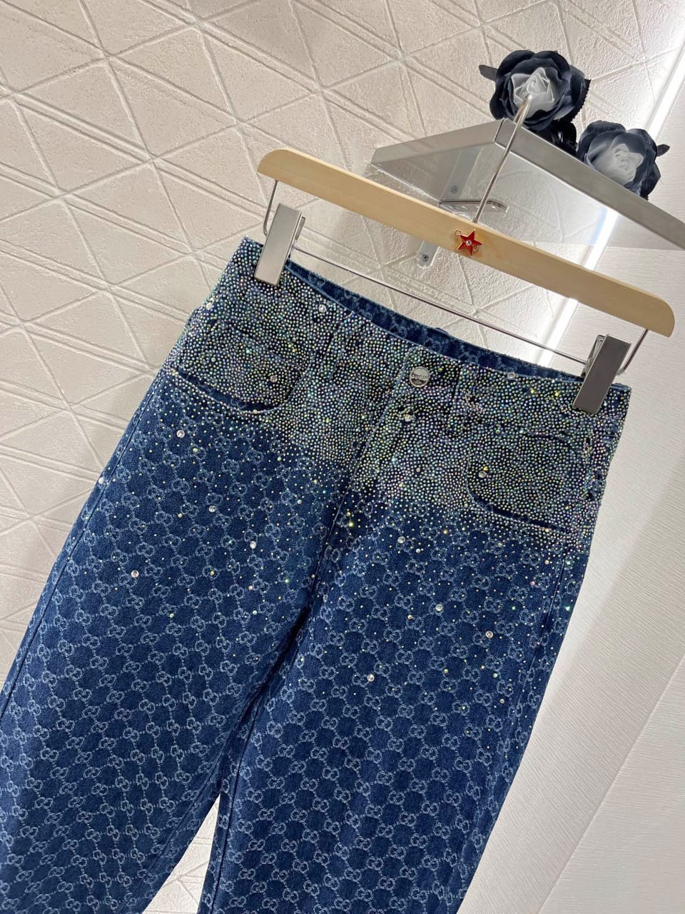 Gucci Embellished Monogram Jeans