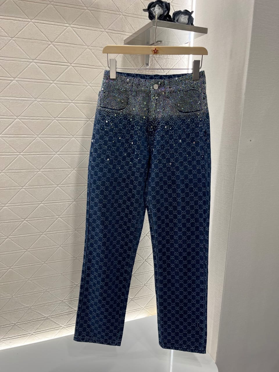 Gucci Embellished Monogram Jeans