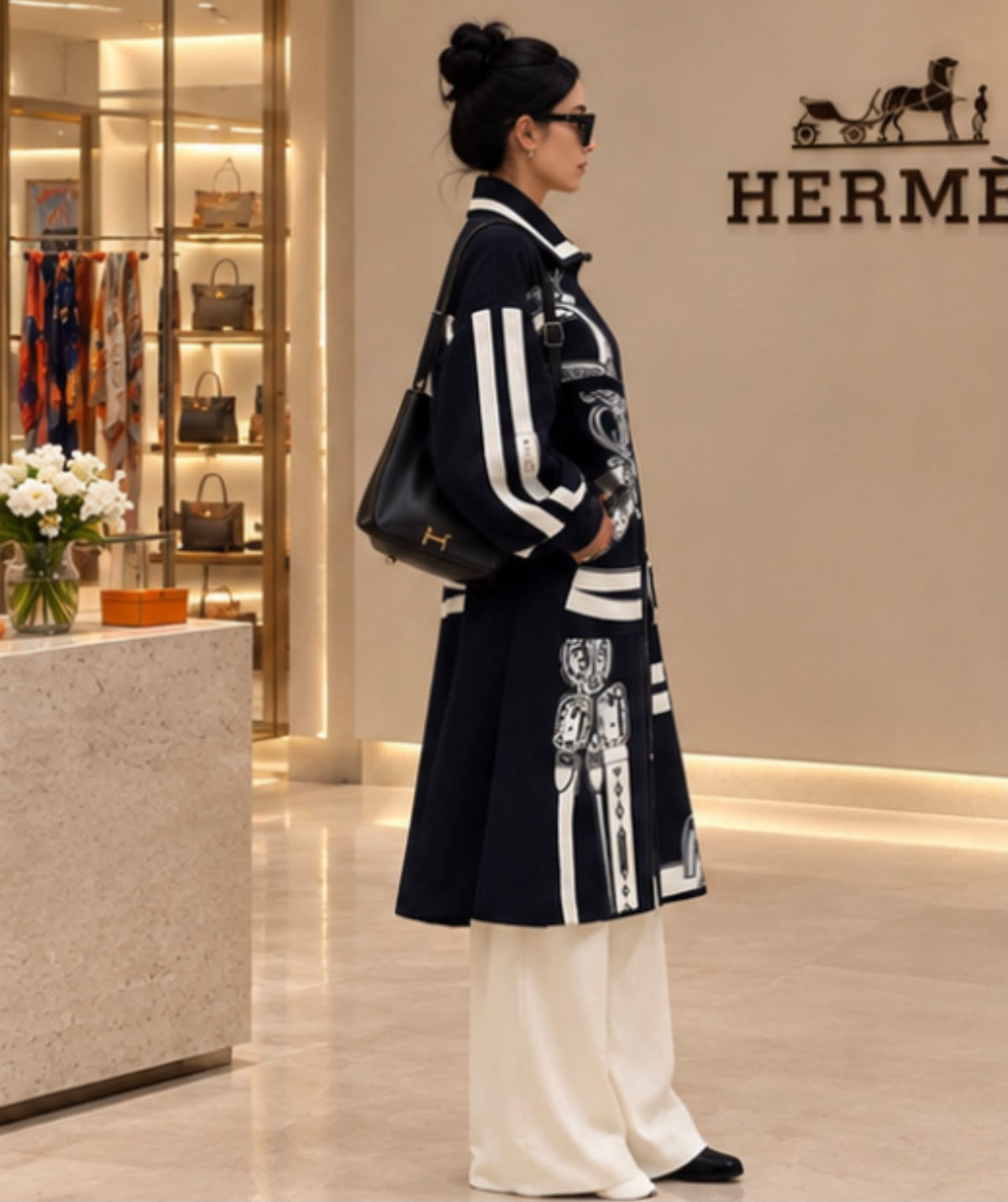 Hermès Equestrian Print Coat