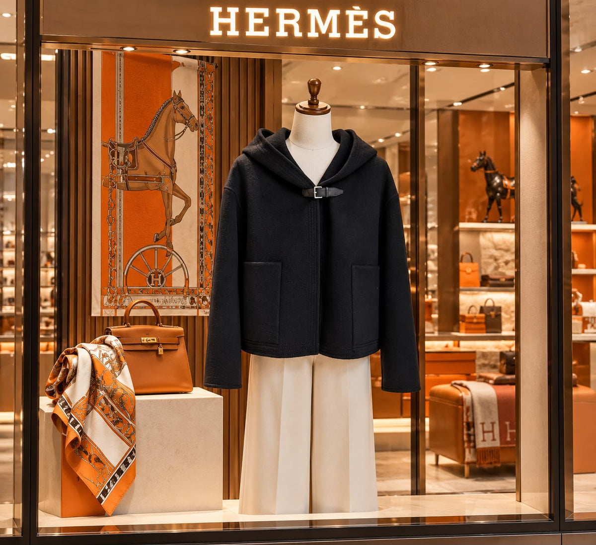 Hermès Hooded Buckle Jacket