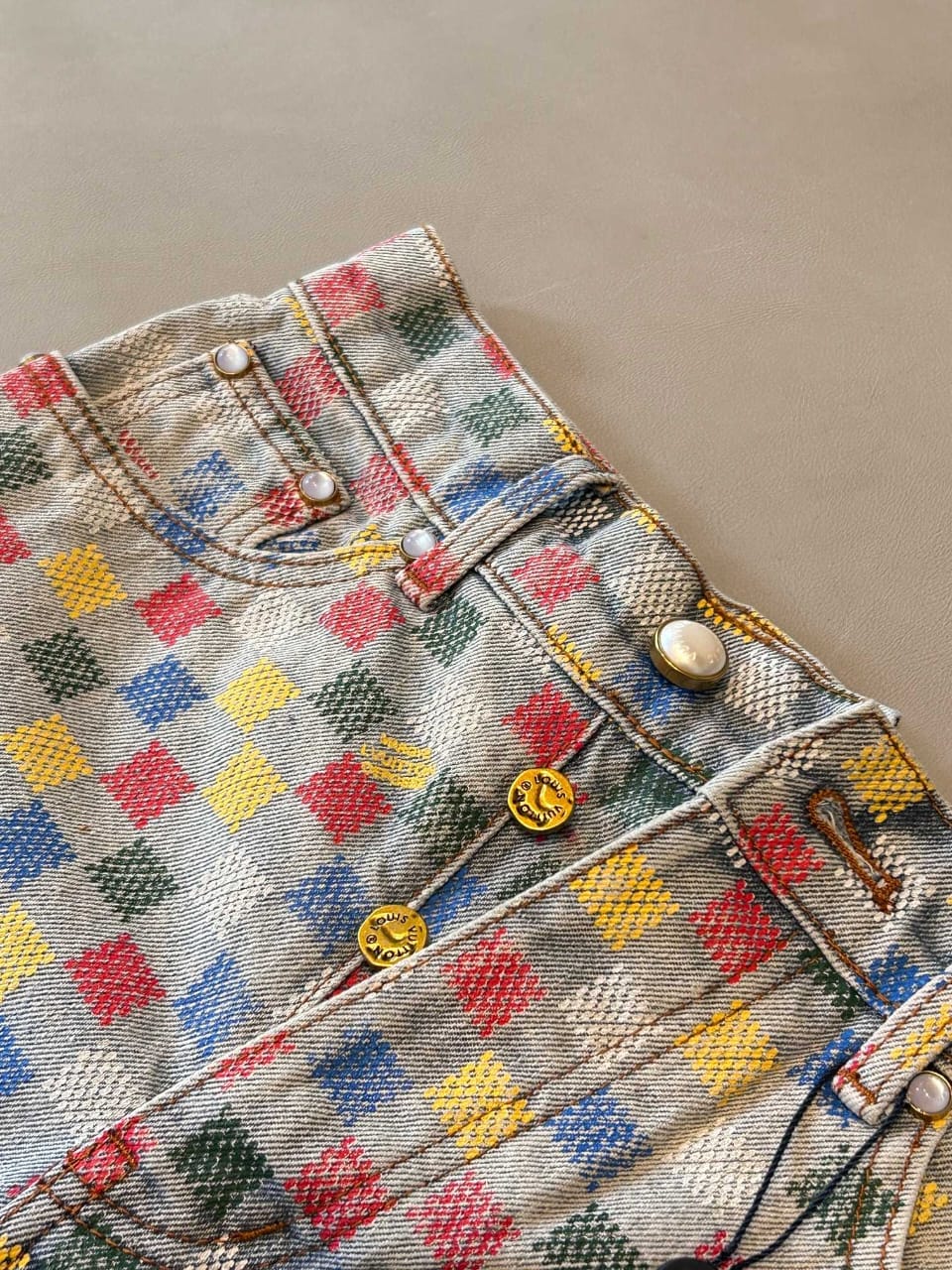 Louis Vuitton Multicolour Check Shorts