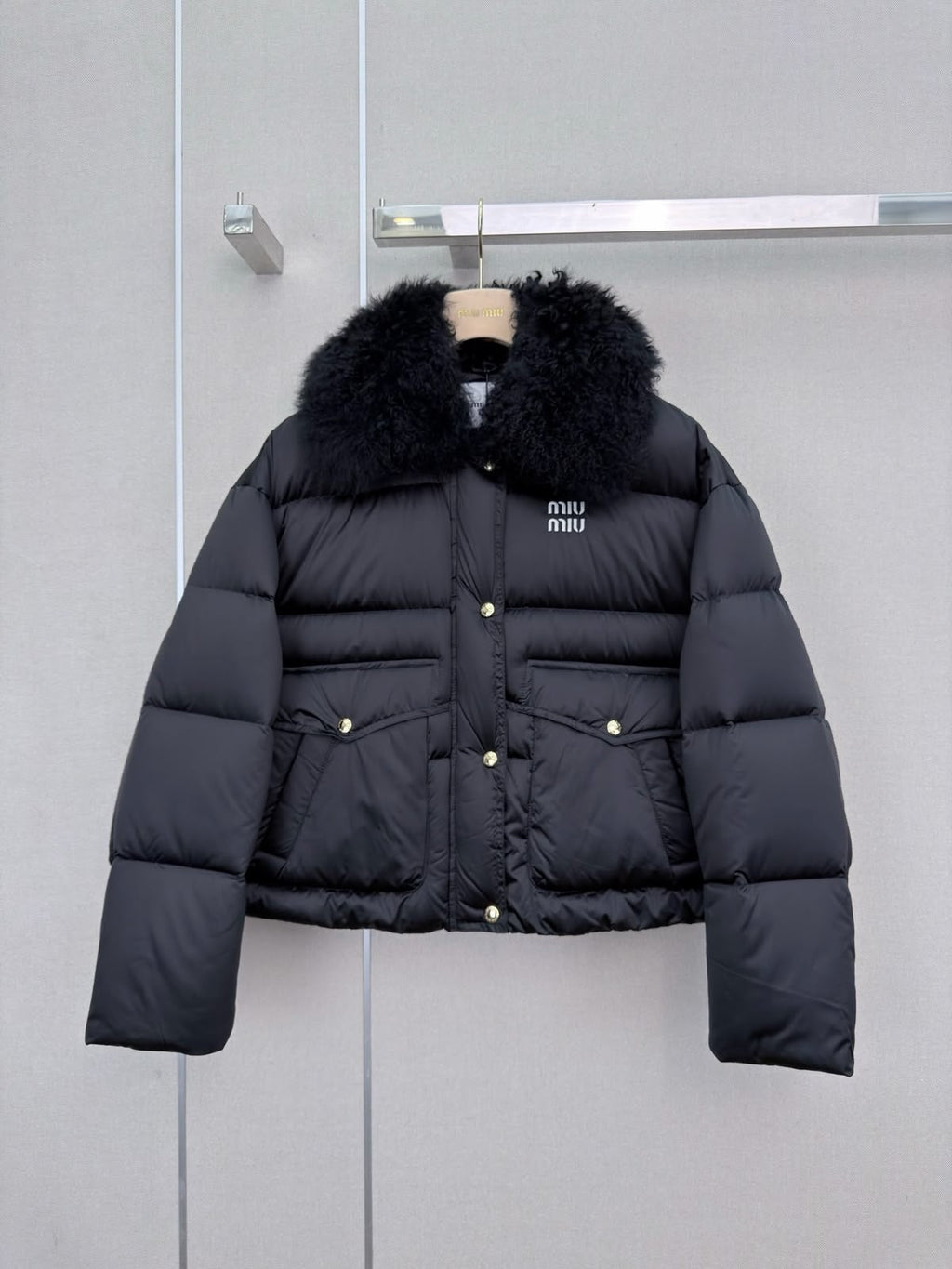 Miu Miu Textured Collar Puffer Jacket