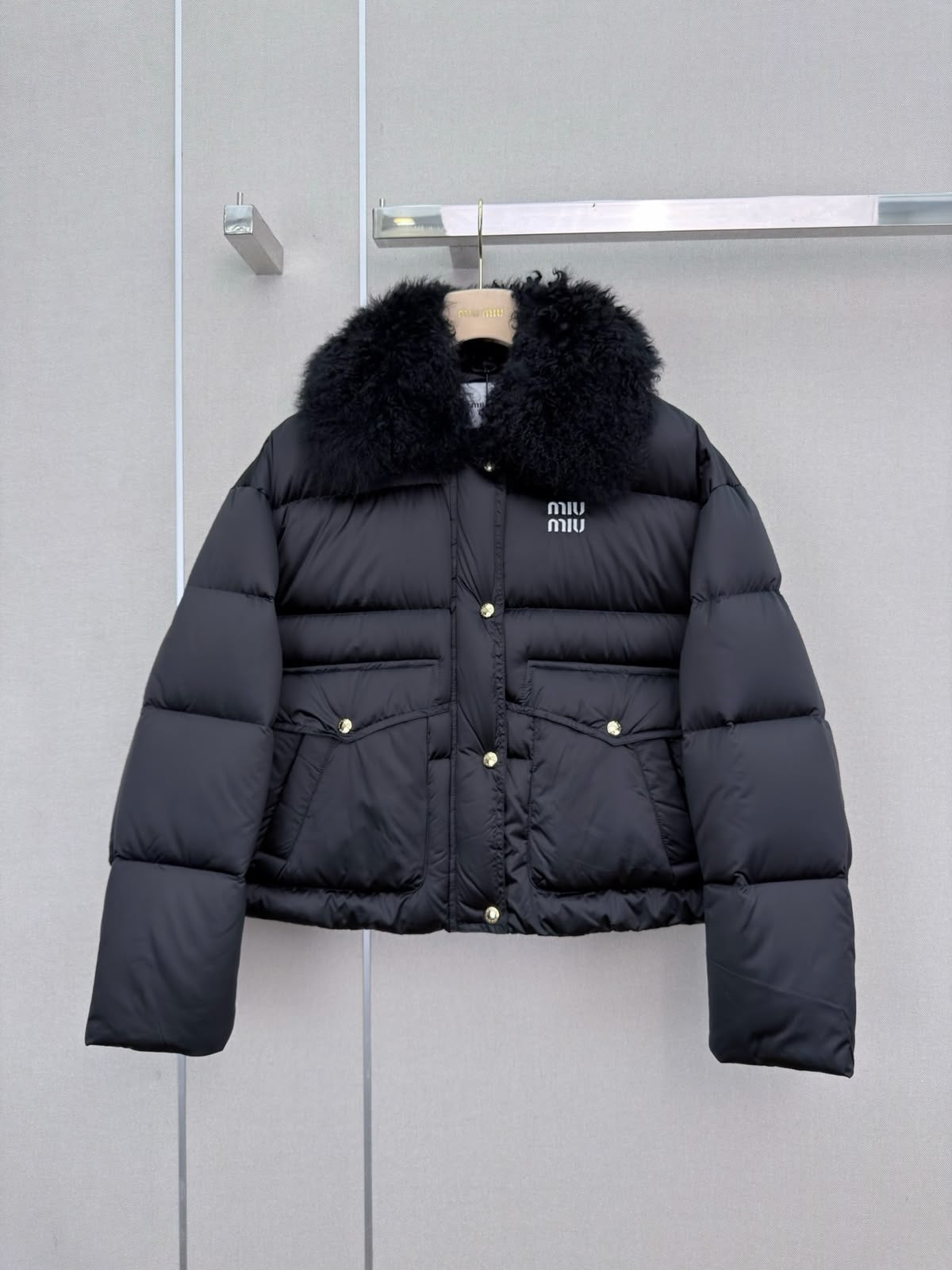 Miu Miu Textured Collar Puffer Jacket