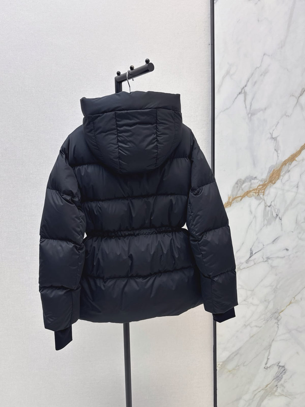 Prada Black Hooded Puffer Jacket